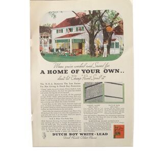 Vintage 1925 Dutch Boy White Lead Paint Home of Your Own Ad Advertisement